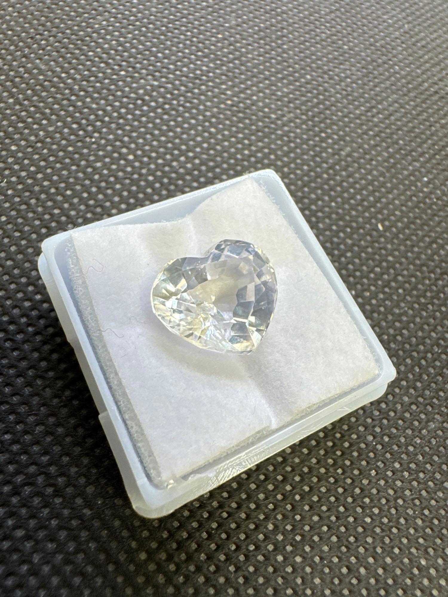 Regal White Heart Cut Sapphire Gemstone 10.60ct