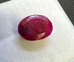 Oval Cut Red Ruby Gemstone 7.65ct