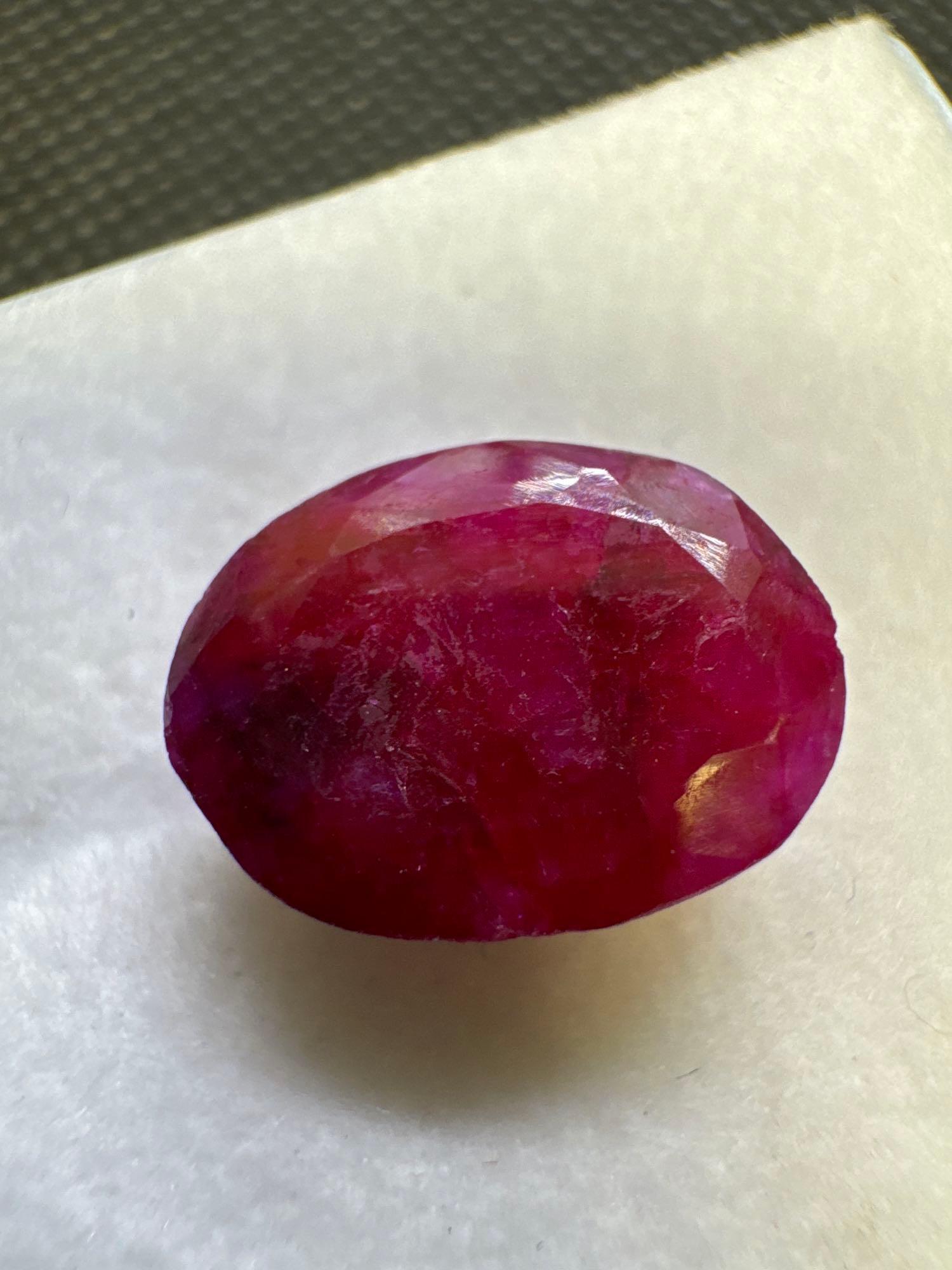 Oval Cut Red Ruby Gemstone 7.65ct