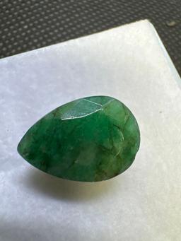 Pear Cut Green Emerald gemstone 6.70ct