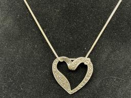 925 Sterling Silver Marcasite Heart Pendant