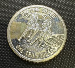 1982 Golden State Mint American Prospect 1 Troy Oz .999 Fine Silver Bullion Coin