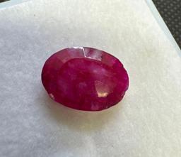 Oval Cut Red Ruby Gemstone 4.90ct