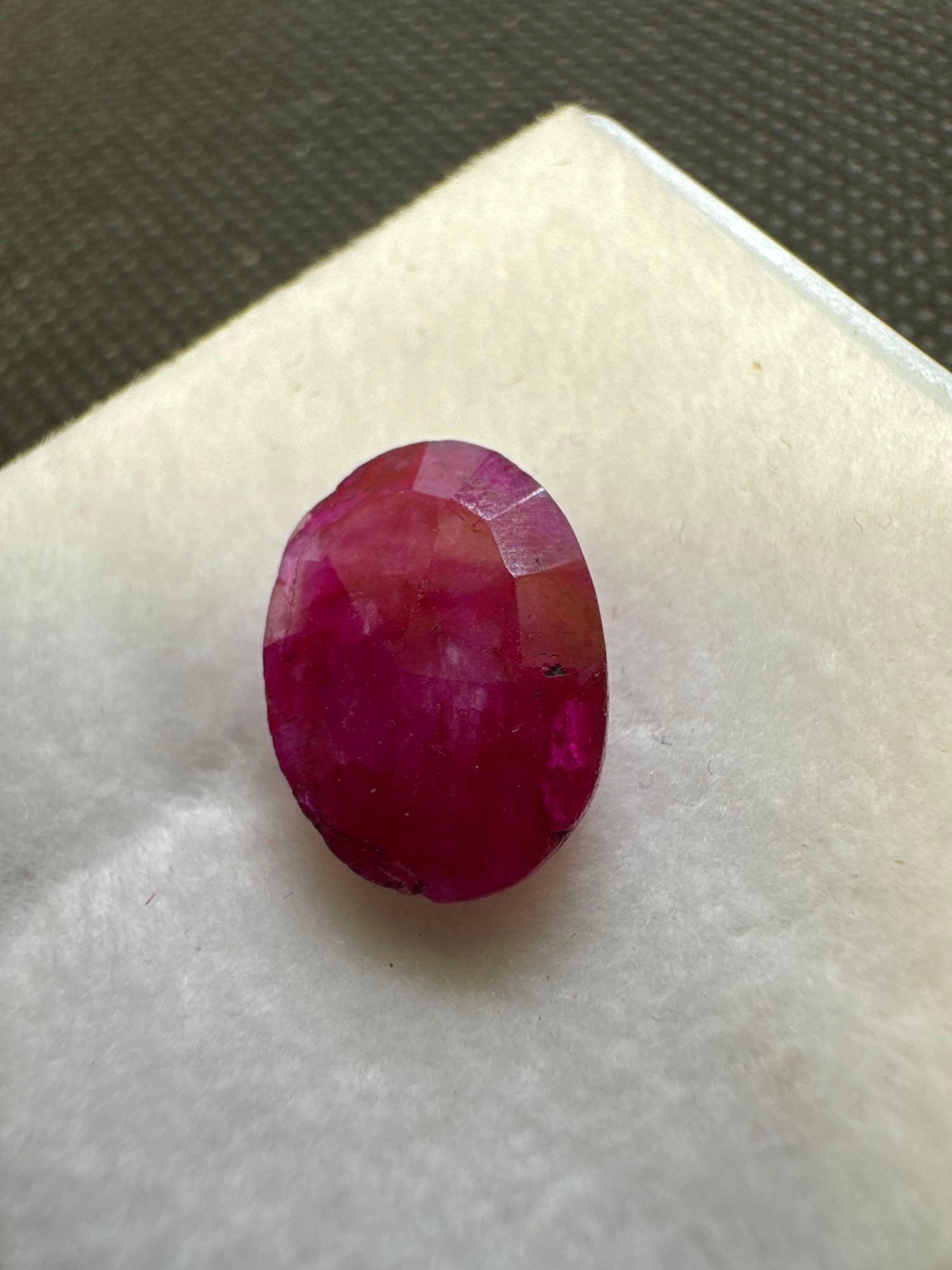 Oval Cut Red Ruby Gemstone 4.90ct