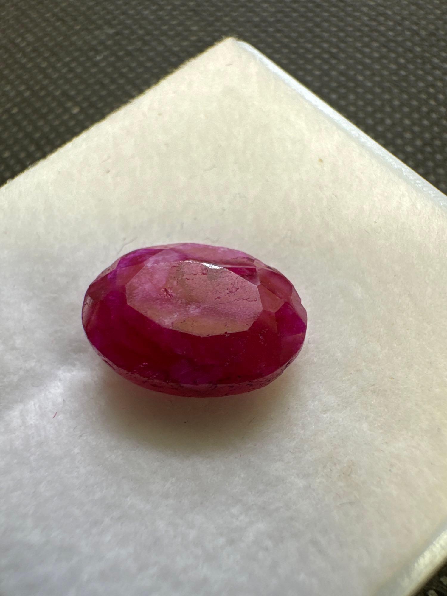 Oval Cut Red Ruby Gemstone 4.90ct