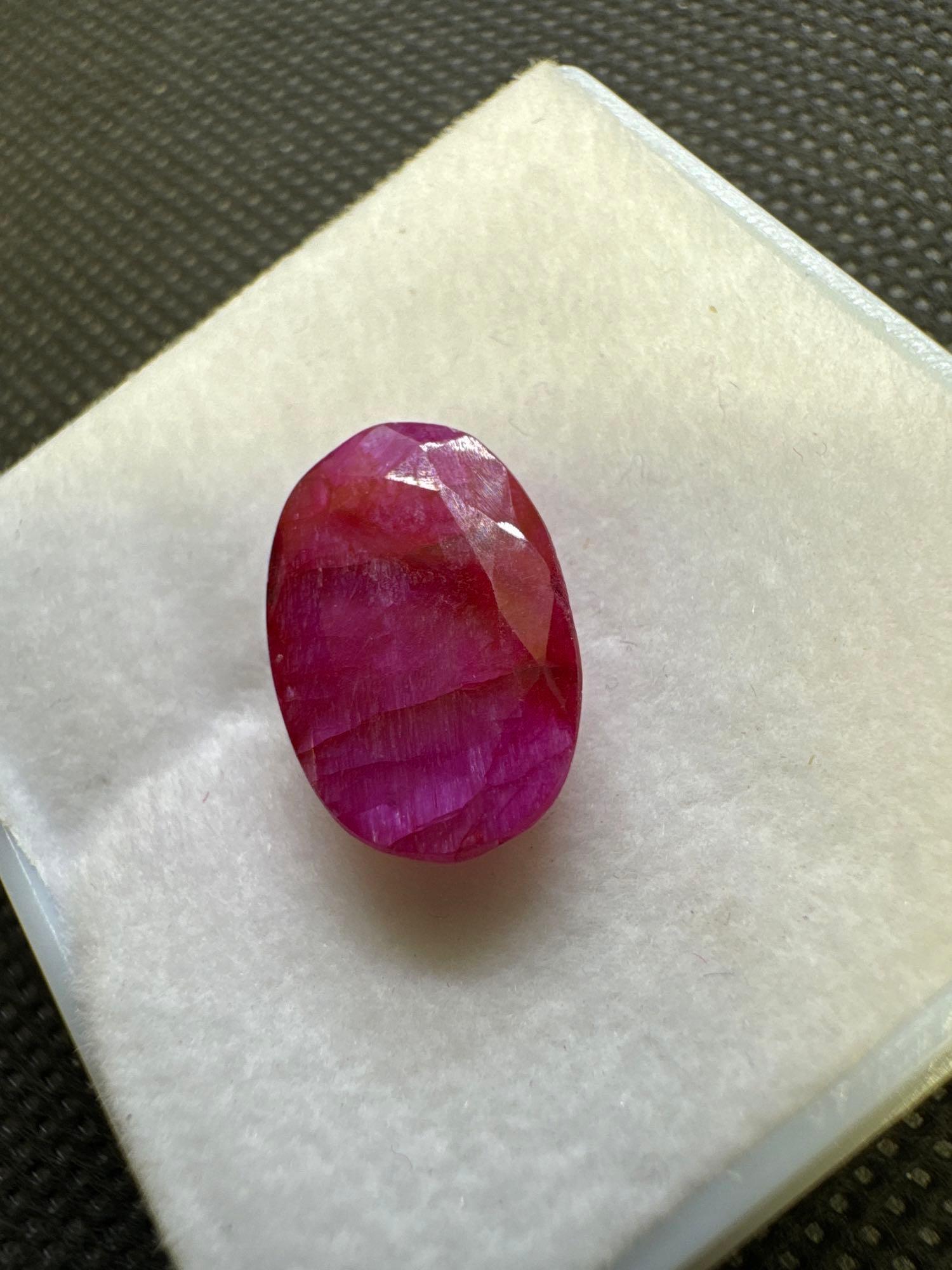 Oval Cut Red Ruby Gemstone 6.75ct