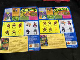 Vintage 1988 TMNT Playmates Case Fresh Ninja Turtles Action Figures MOC