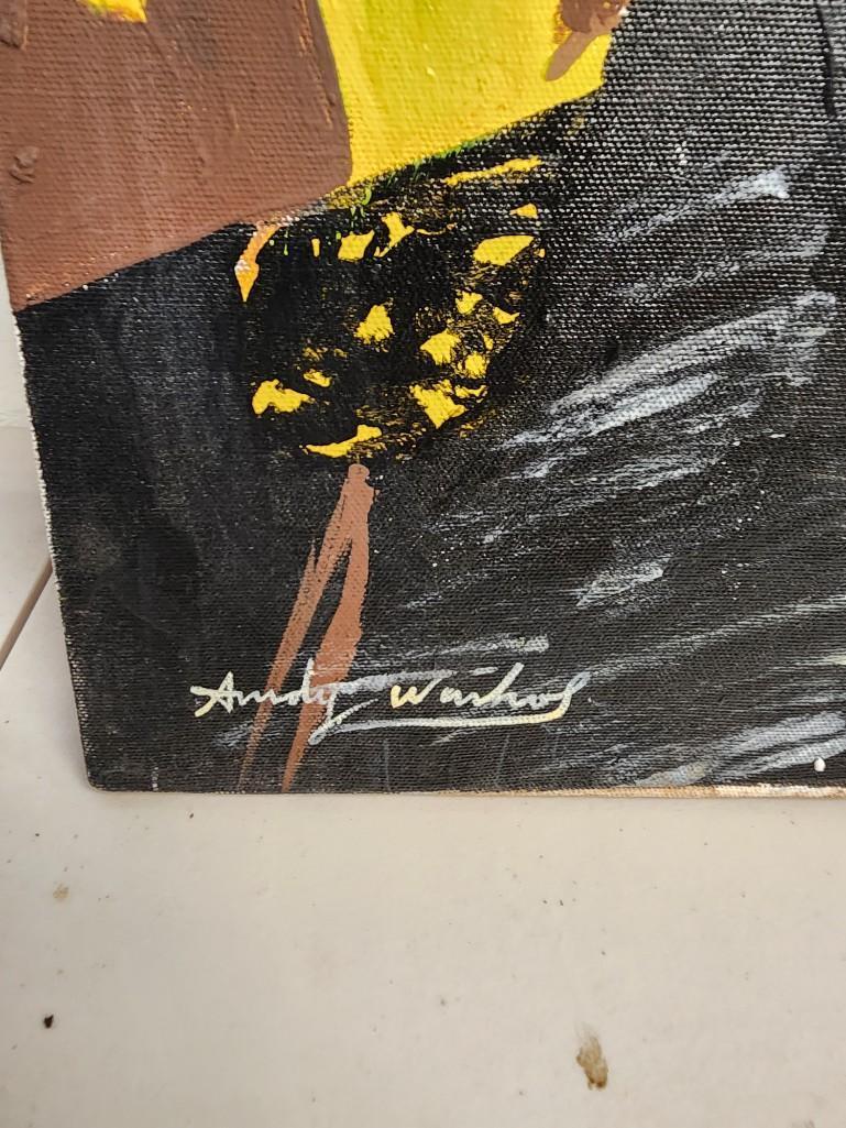 Andy Warhol Drag queen 1975 Signed AW Certification Paint on Canvas
