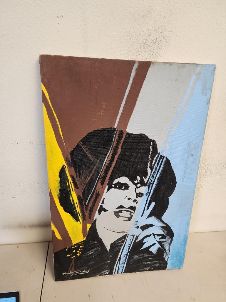 Andy Warhol Drag queen 1975 Signed AW Certification Paint on Canvas