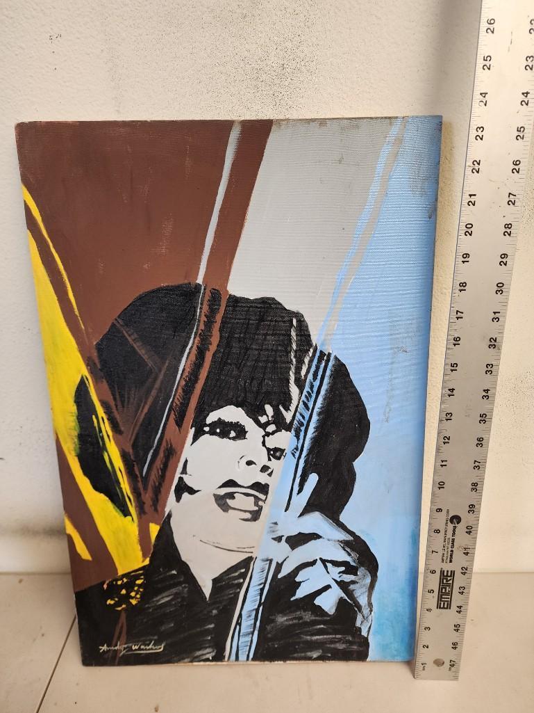 Andy Warhol Drag queen 1975 Signed AW Certification Paint on Canvas