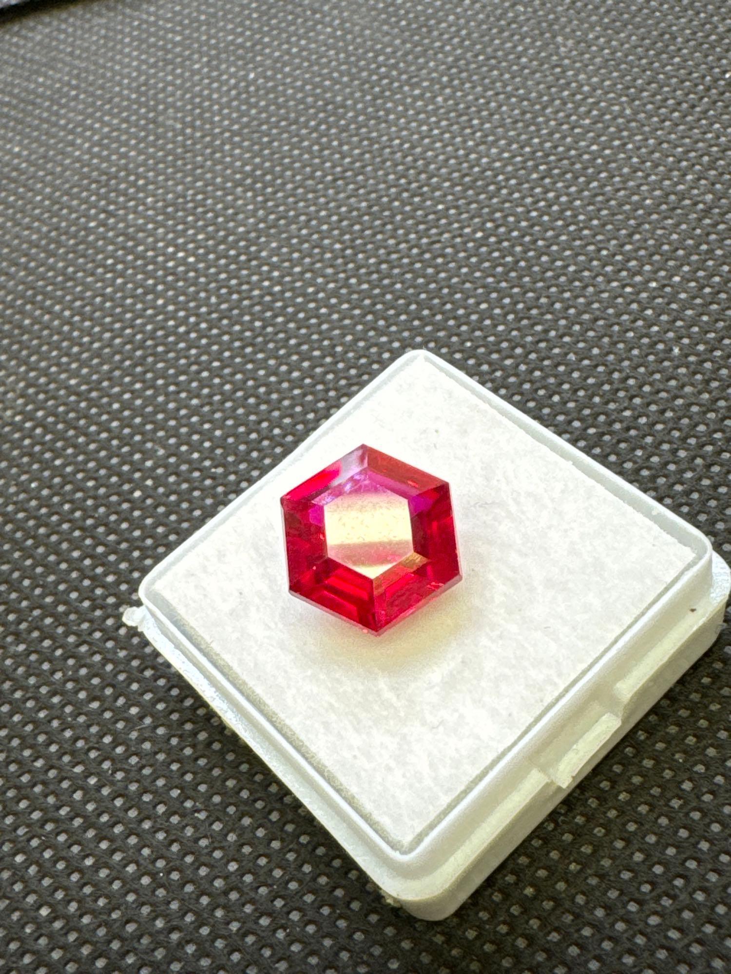 hexagon Cut Red Ruby Gemstone Stunning Color 7.90Ct