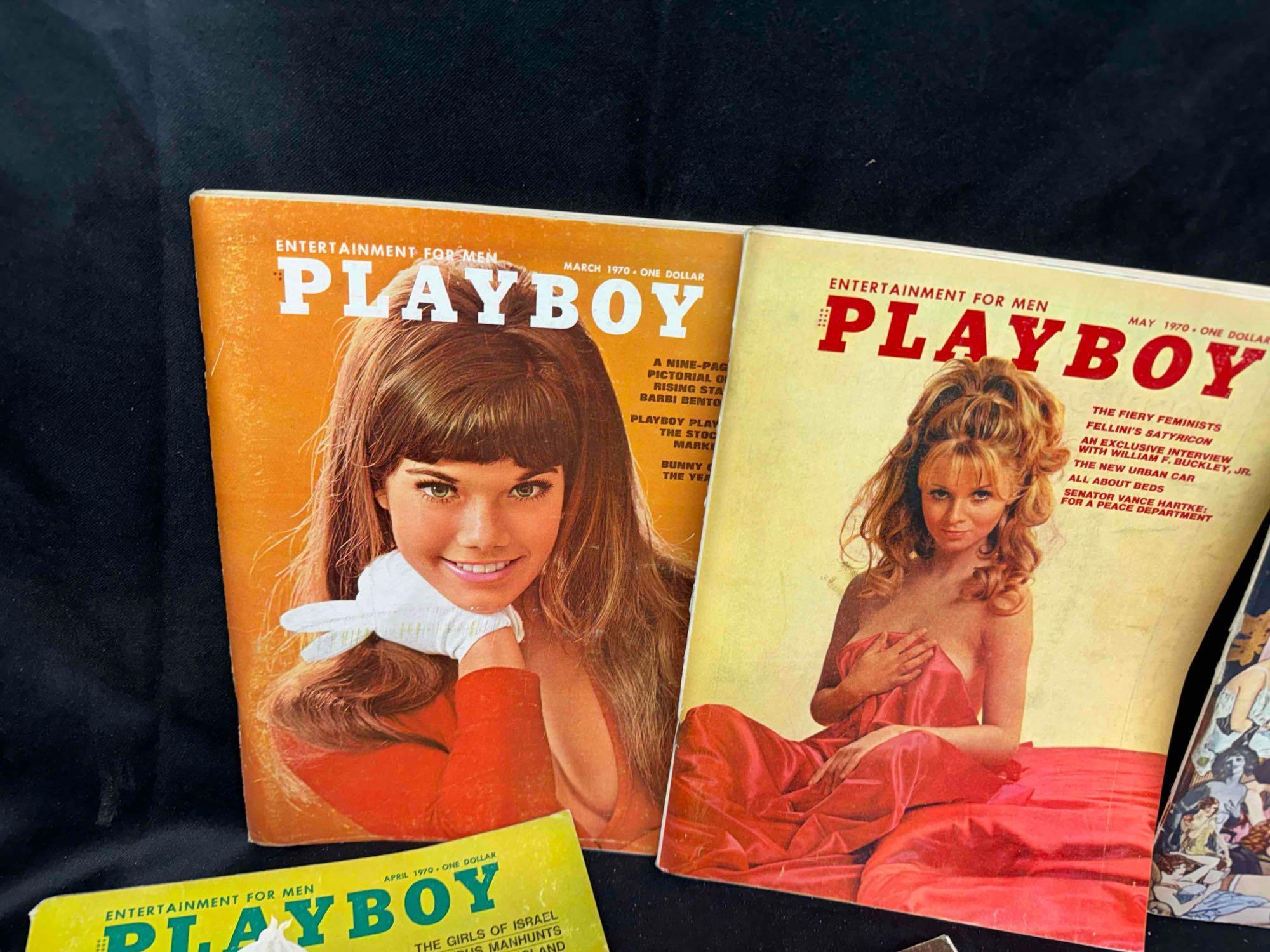 14 Vintage Playboy Magazines 1970-1972 Centerfolds