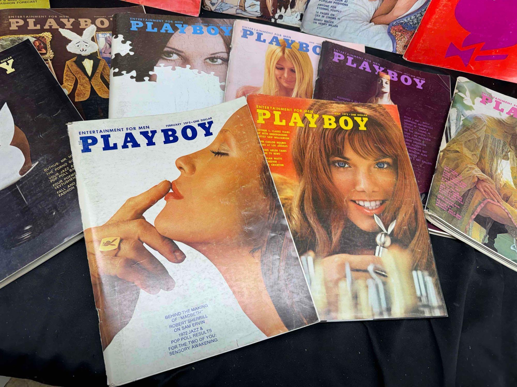 14 Vintage Playboy Magazines 1970-1972 Centerfolds