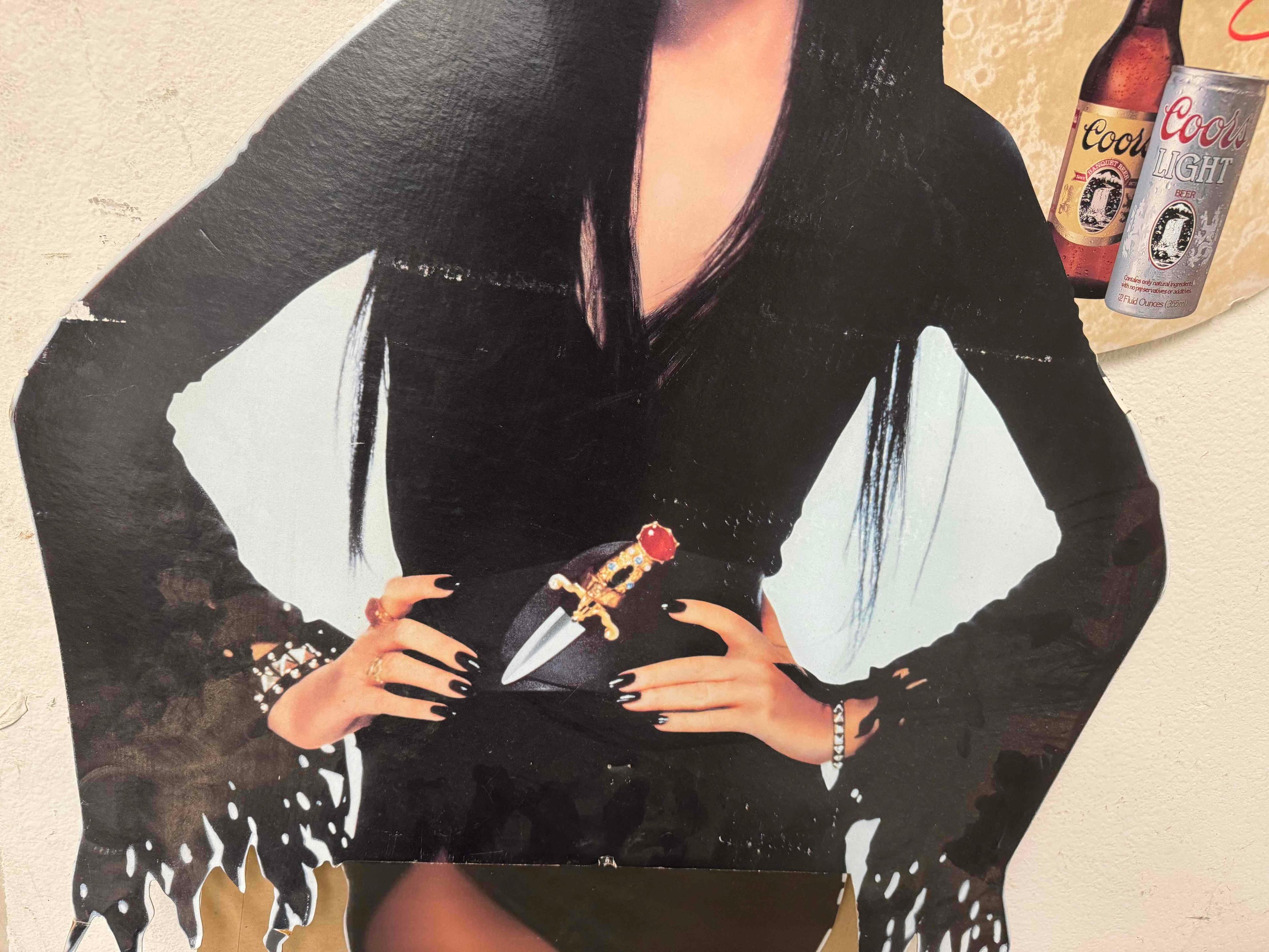 Vintage Elvira Coors Light Halloween Cardboard Standee Stand Up Display 1986