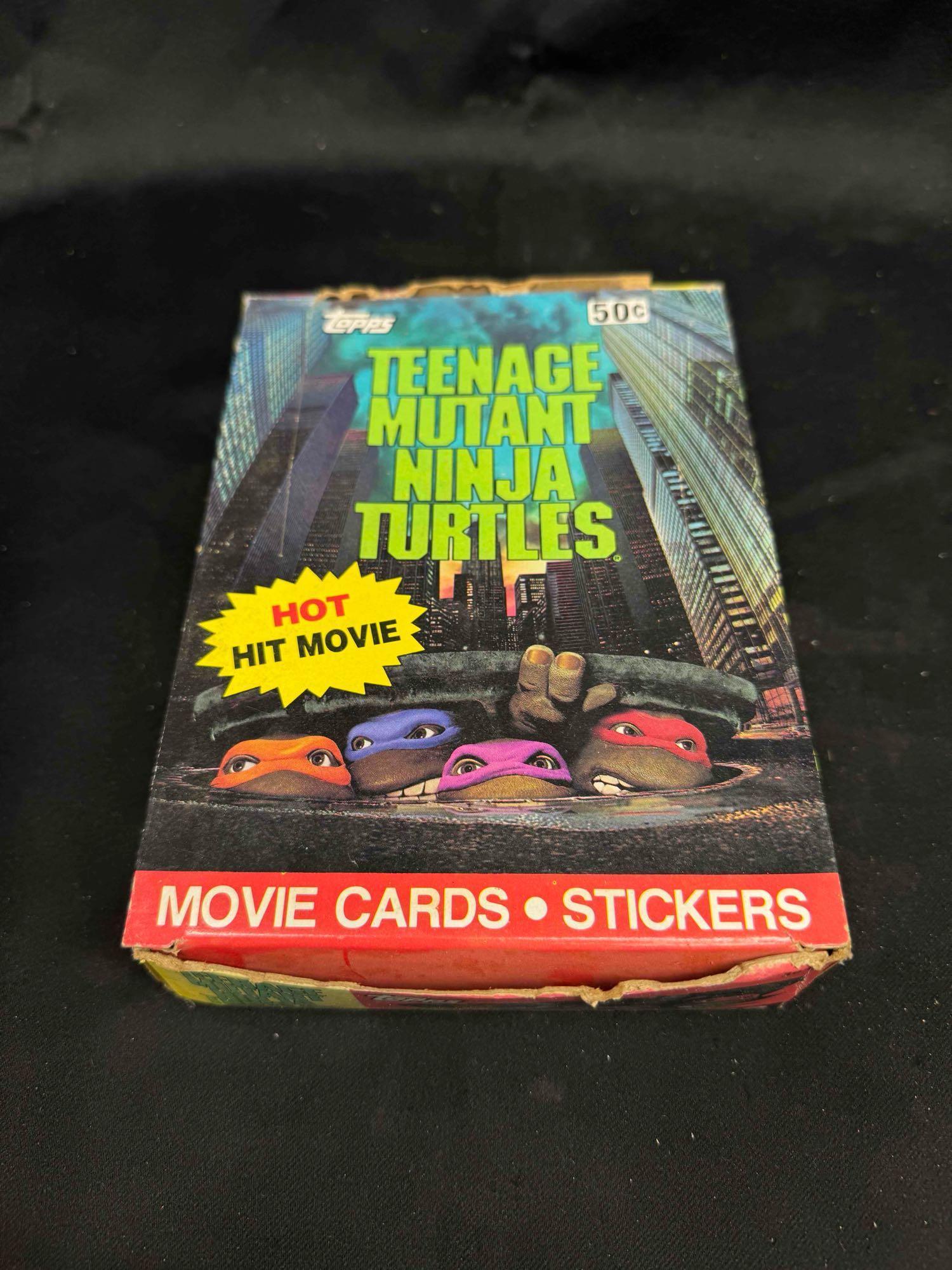 Teenage Mutant Ninja Turtles 1990 Topps Cards Box 36 SEALED Wax Packs W/ Poster