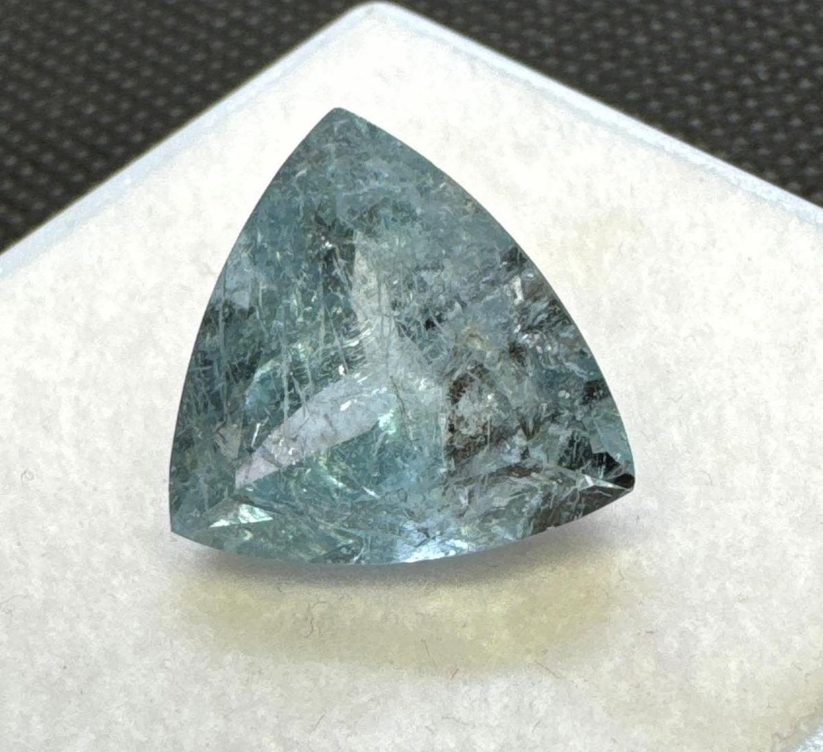 Trillion Cut Blue Aquarium Gemstone 10.70ct