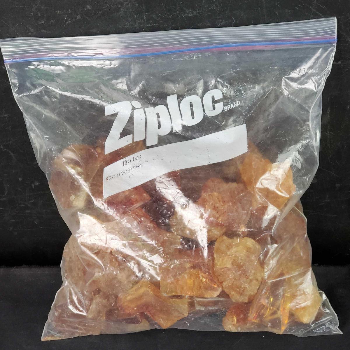 Large bag of quartz natural amber pieces