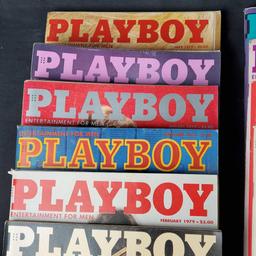 Box of approx. 12 vintage Playboy adult entertainment magazines 1978-1980