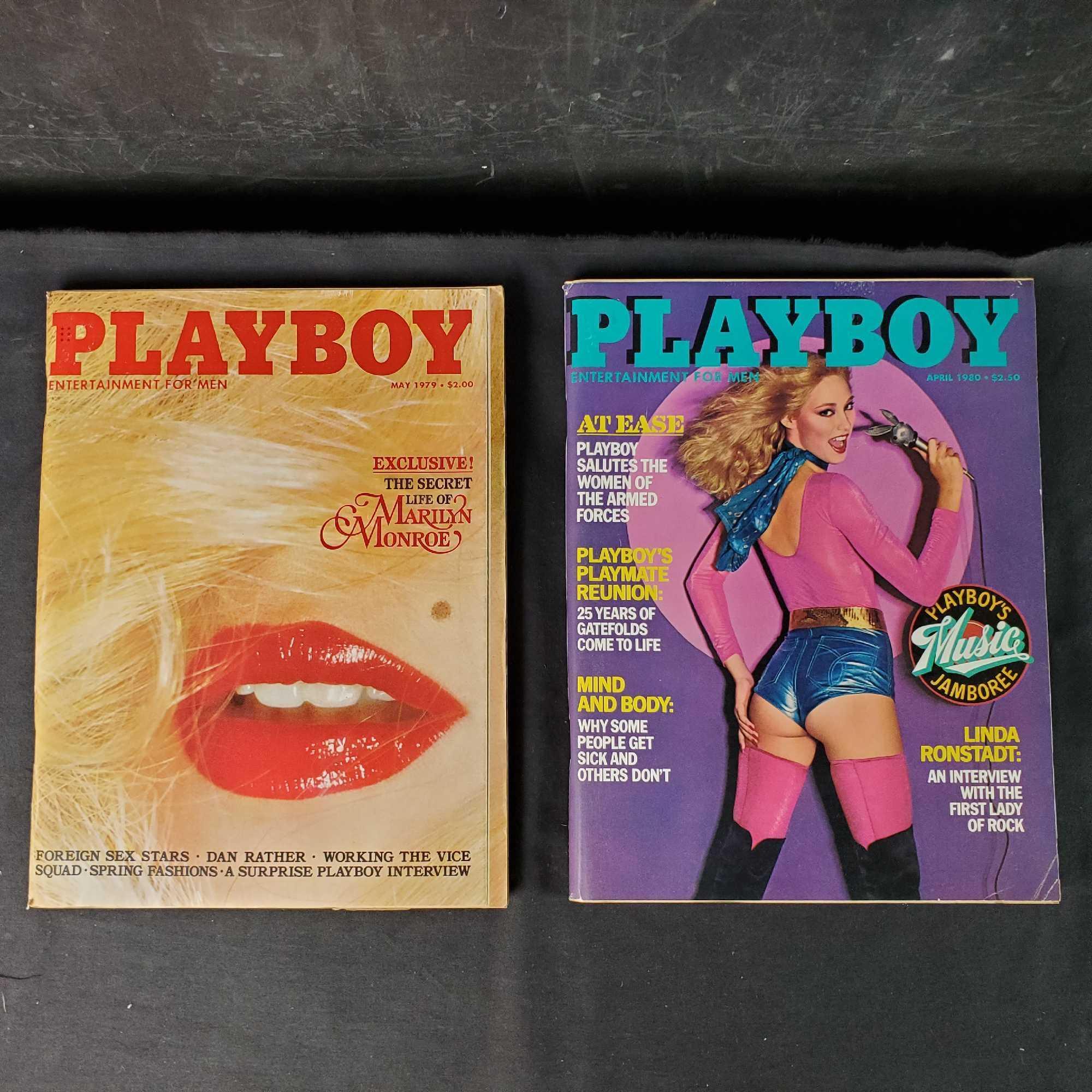 Box of approx. 12 vintage Playboy adult entertainment magazines 1978-1980