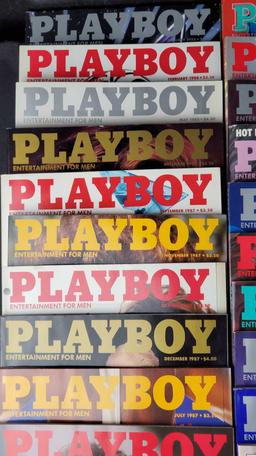 Box of approx. 22 Playboy adult entertainment magazines 1986-1988