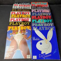 Box of approx. 22 Playboy adult entertainment magazines 1986-1988