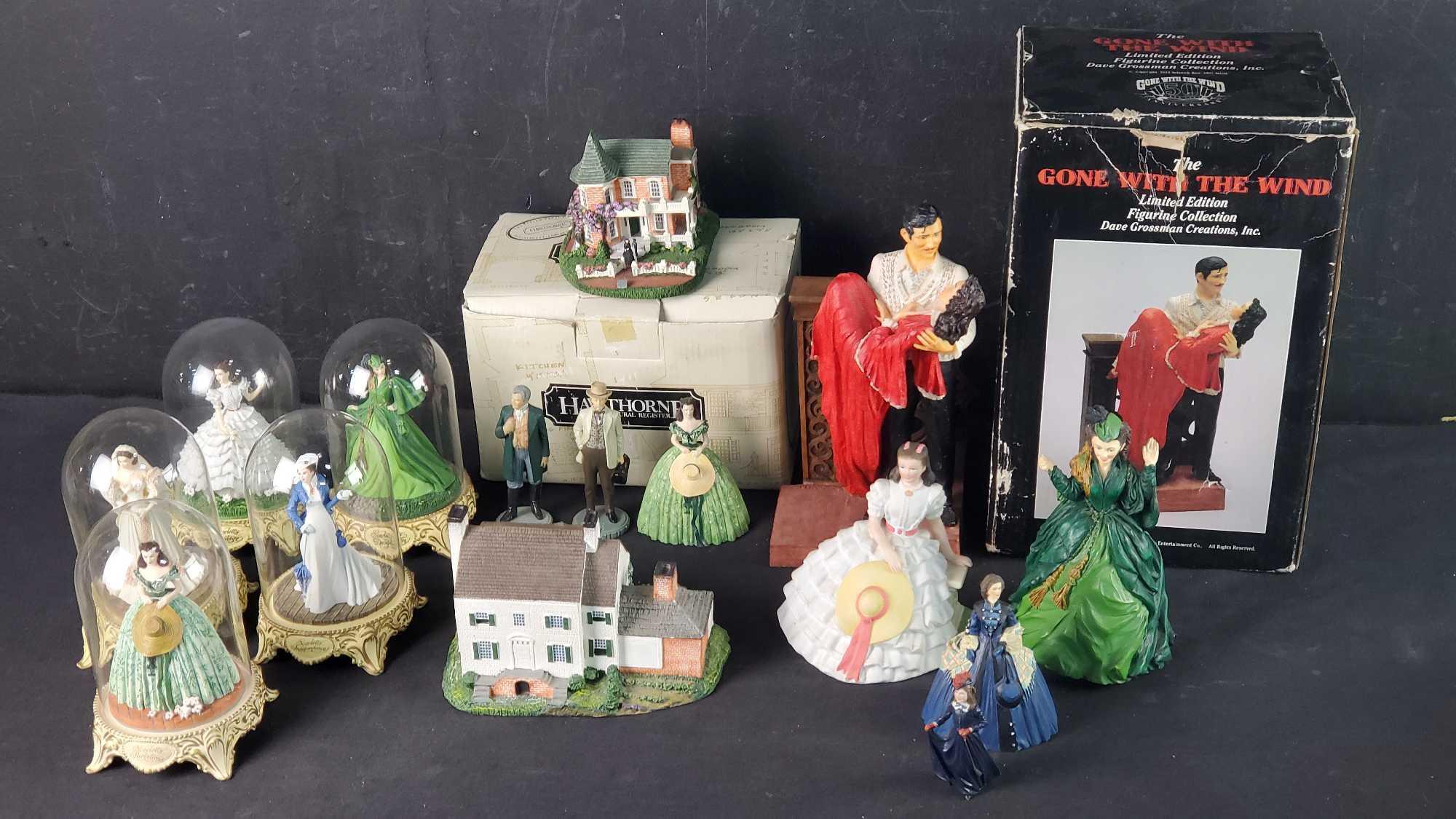 Large Gone With The Wind lot LE figurines Franklin Mint Hawthorne Avon Dave Grossman