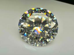 25.4ct Brilliant Cut Moissanite Gemstone with GRA Certificate