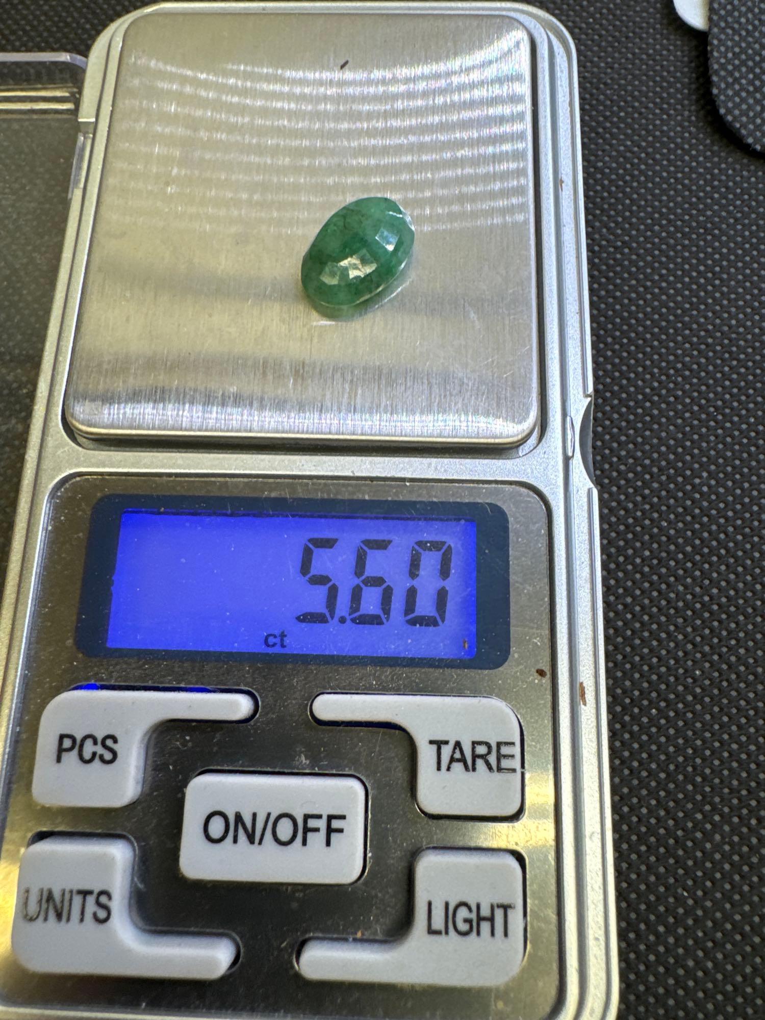 Oval Cut Green Emerald Gemstone 5.60ct