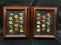 NFL Team Helmet Pins in Framed Display Cases. Chargers, Chiefs, 49ers more