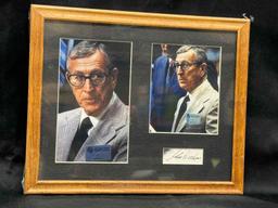 John Wooden Framed Shadowbox Photo Display Signed with COA