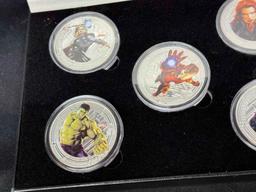 Silver Plated Marcel Comics Coins Iron Man Thor Hulk more