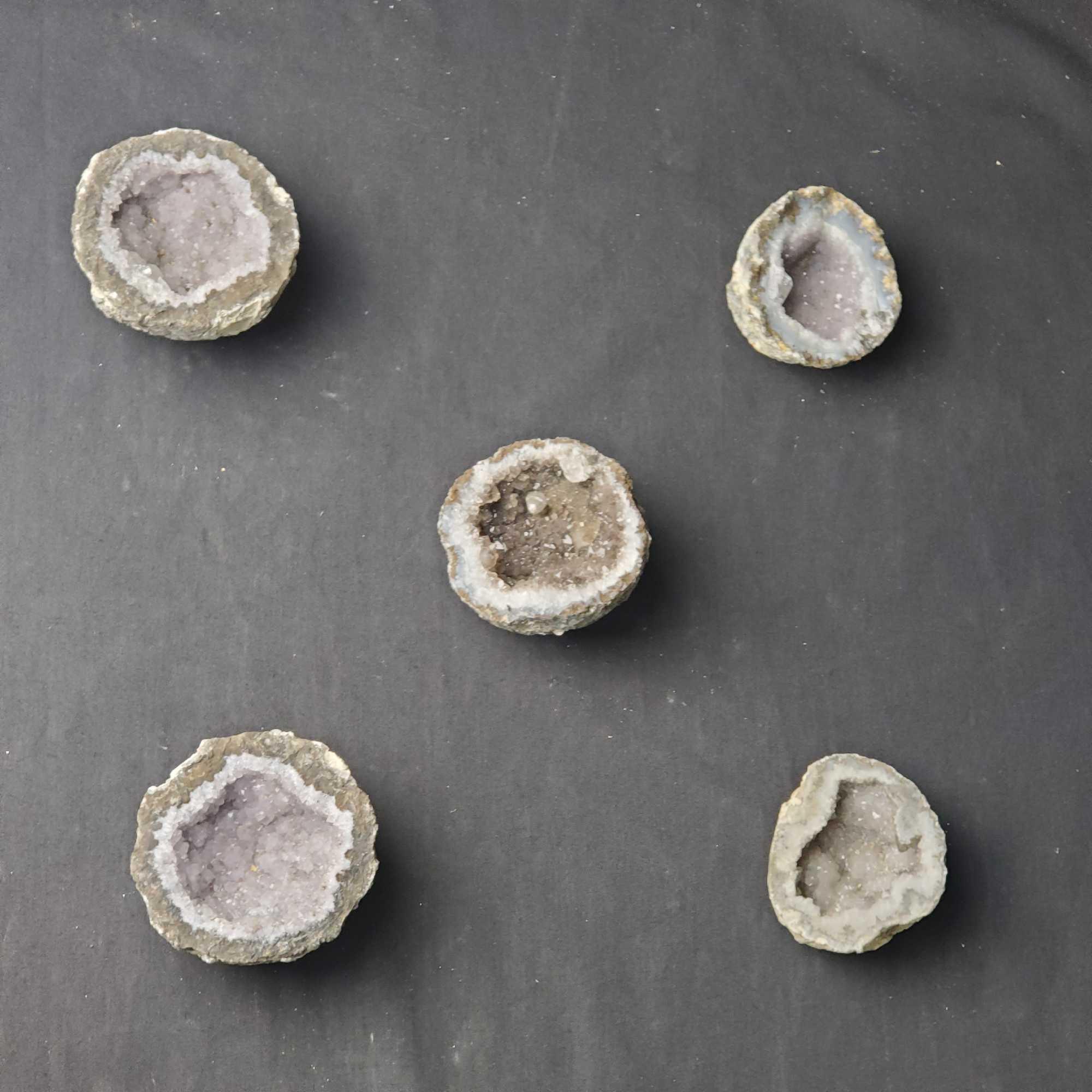 Lot of 5 quartz Geode specimens