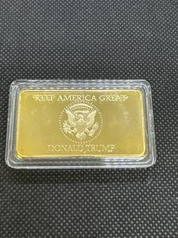 Donald Trump gold plated bar With COA