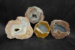 4 Geode Halves Specimens