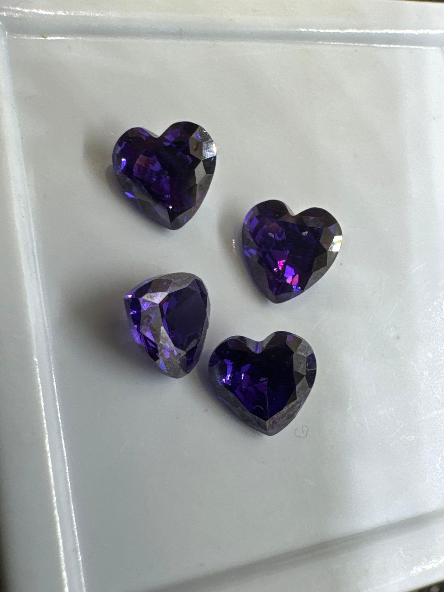 Purple Heart Cut Tourmaline Gemstones 5.15ct