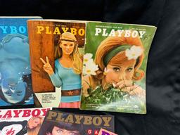 14 Vintage Playboy Magazines and 2 Supplement Books 1960s-1980s Centerfolds