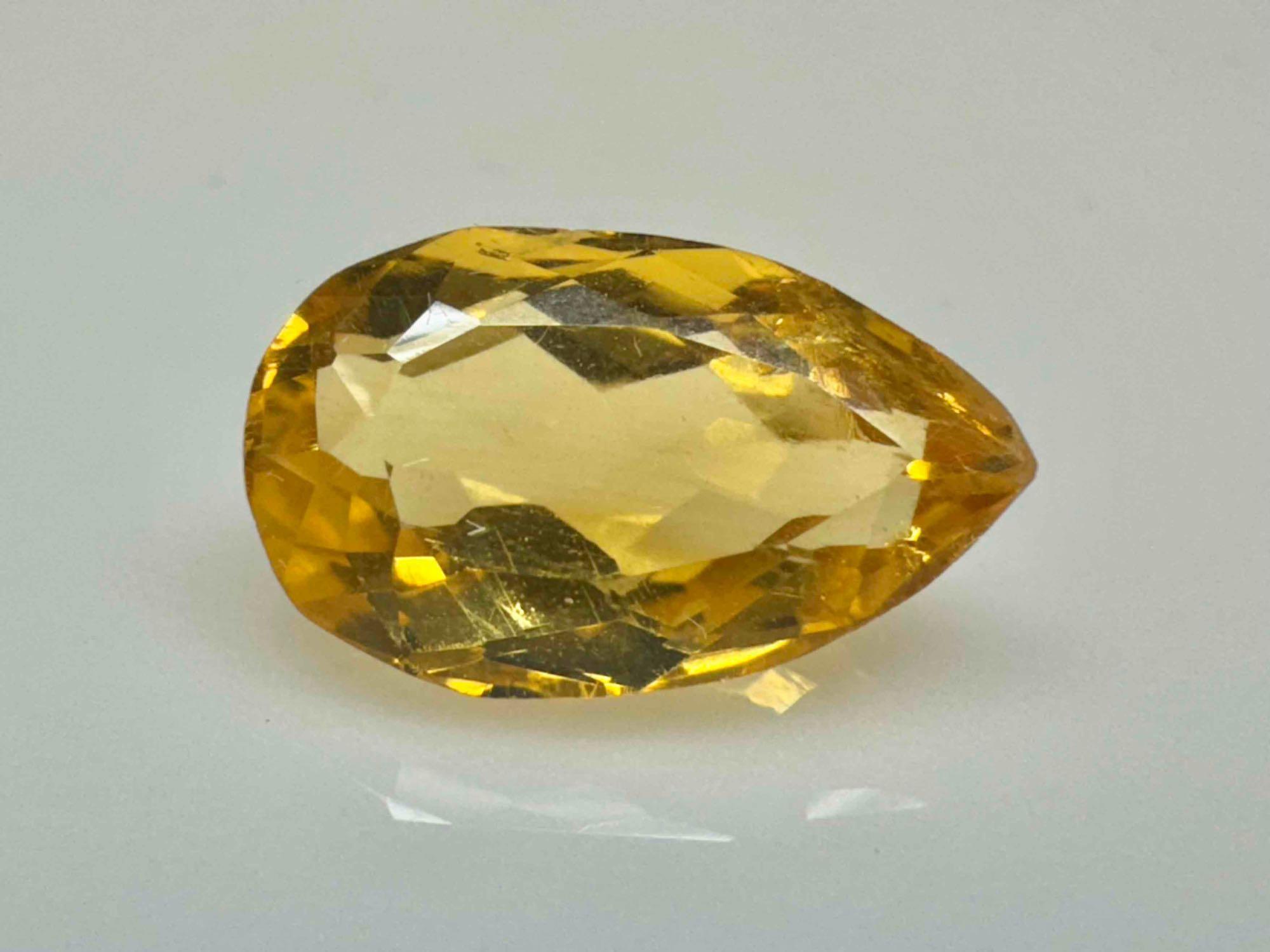 5.6ct Pear Cut Citrine Gemstone