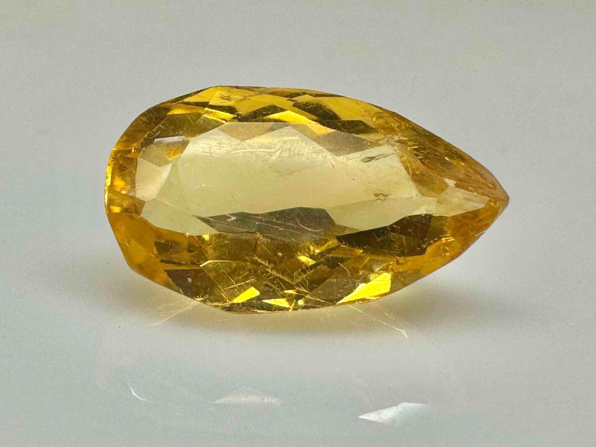 5.6ct Pear Cut Citrine Gemstone