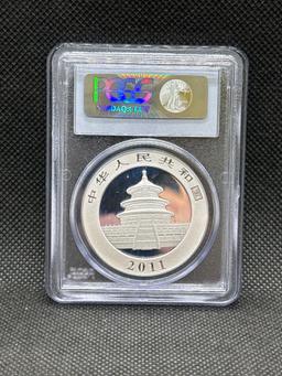 PCGS MS70 China People?s Republic 1 Troy Oz .999 Fine Silver Panda Bullion Coin