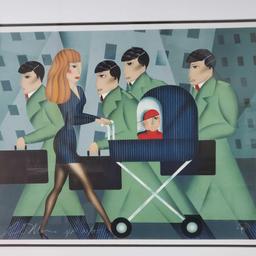 Framed LE 21/35 lithograph titled Working Mom signed Robin Morris