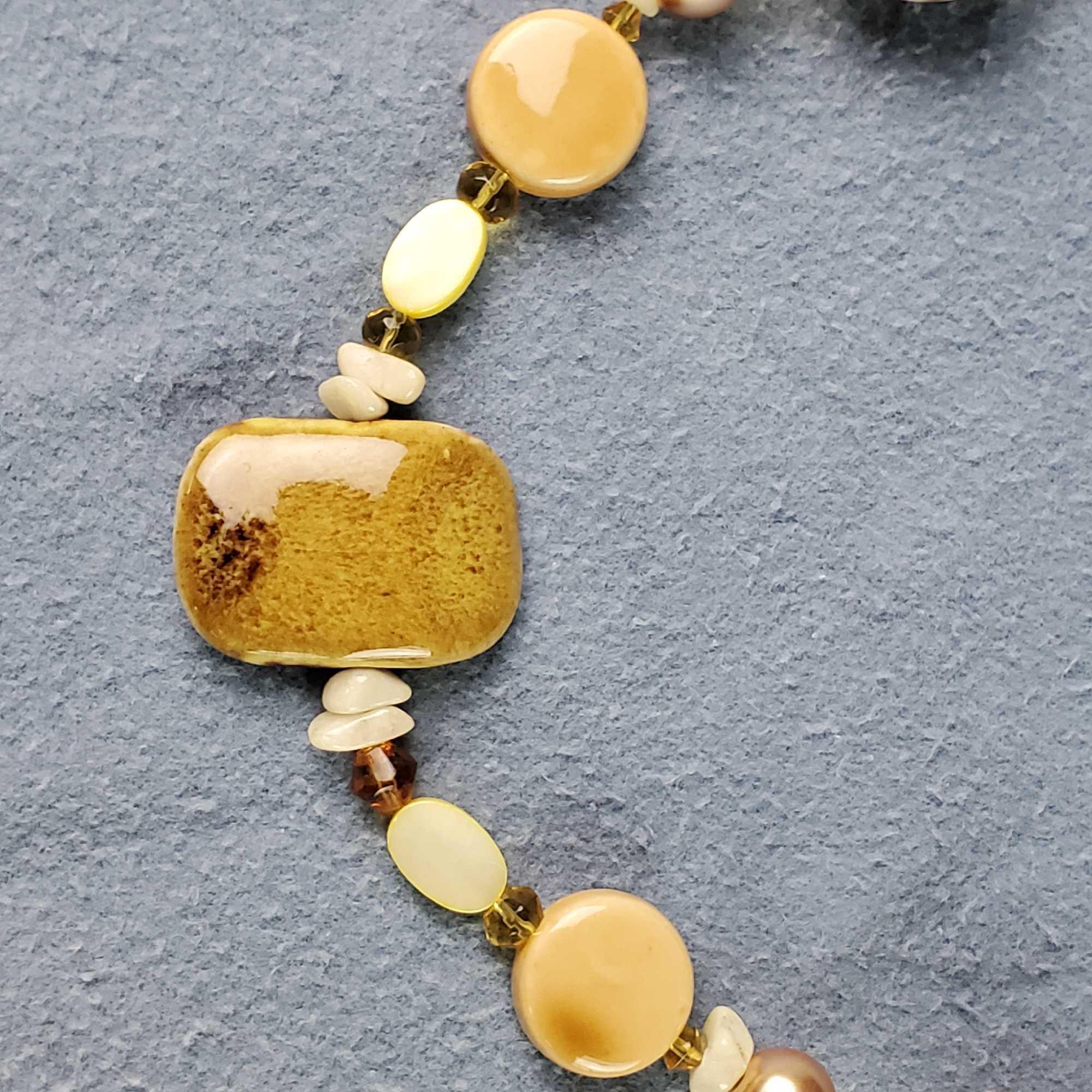 2 unique matching bead/stone necklaces