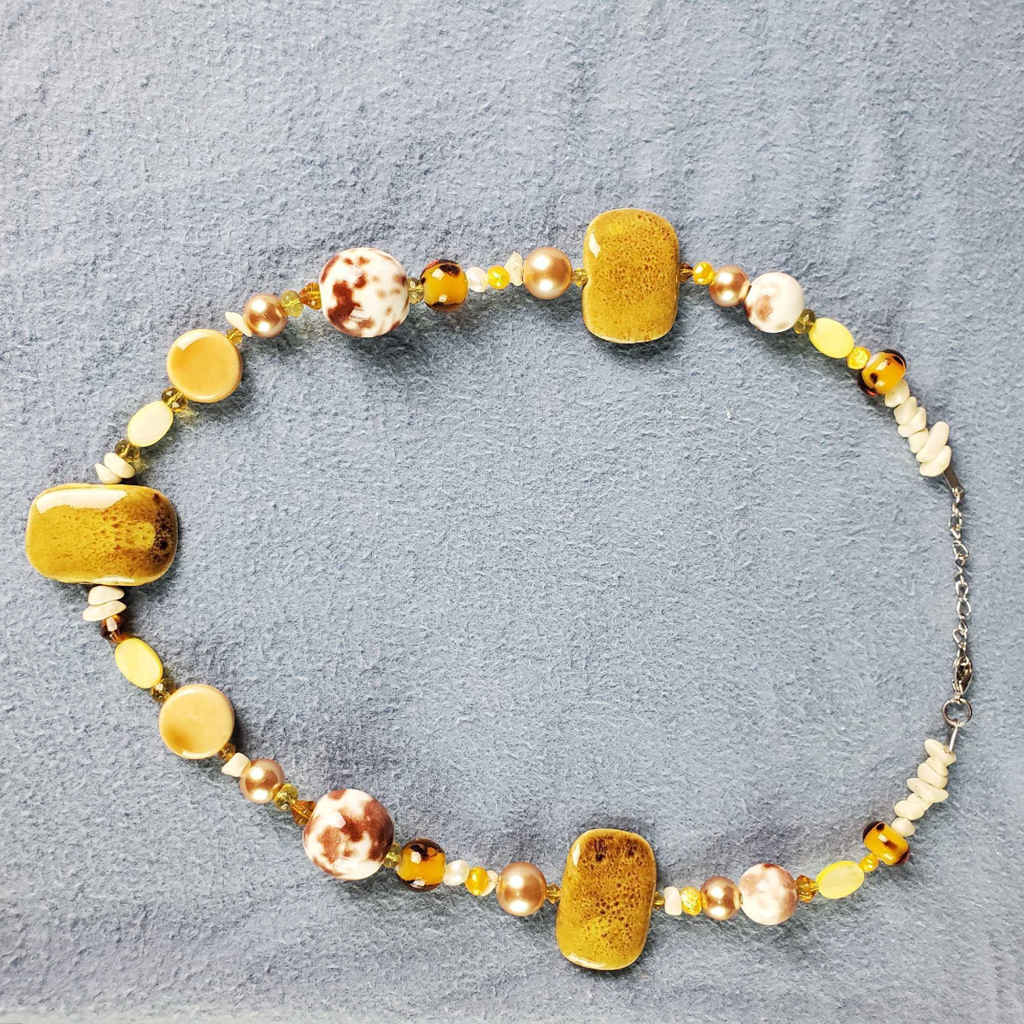 2 unique matching bead/stone necklaces