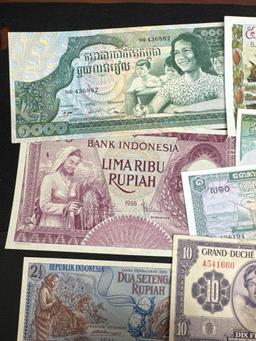 Kampuchea And Indonesia Banknotes