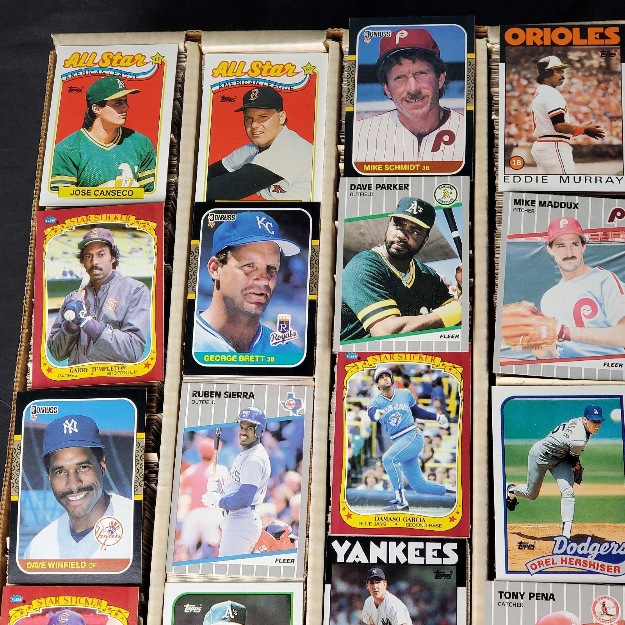 2000 count box 1980s baseball cards Topps Fleer Donruss