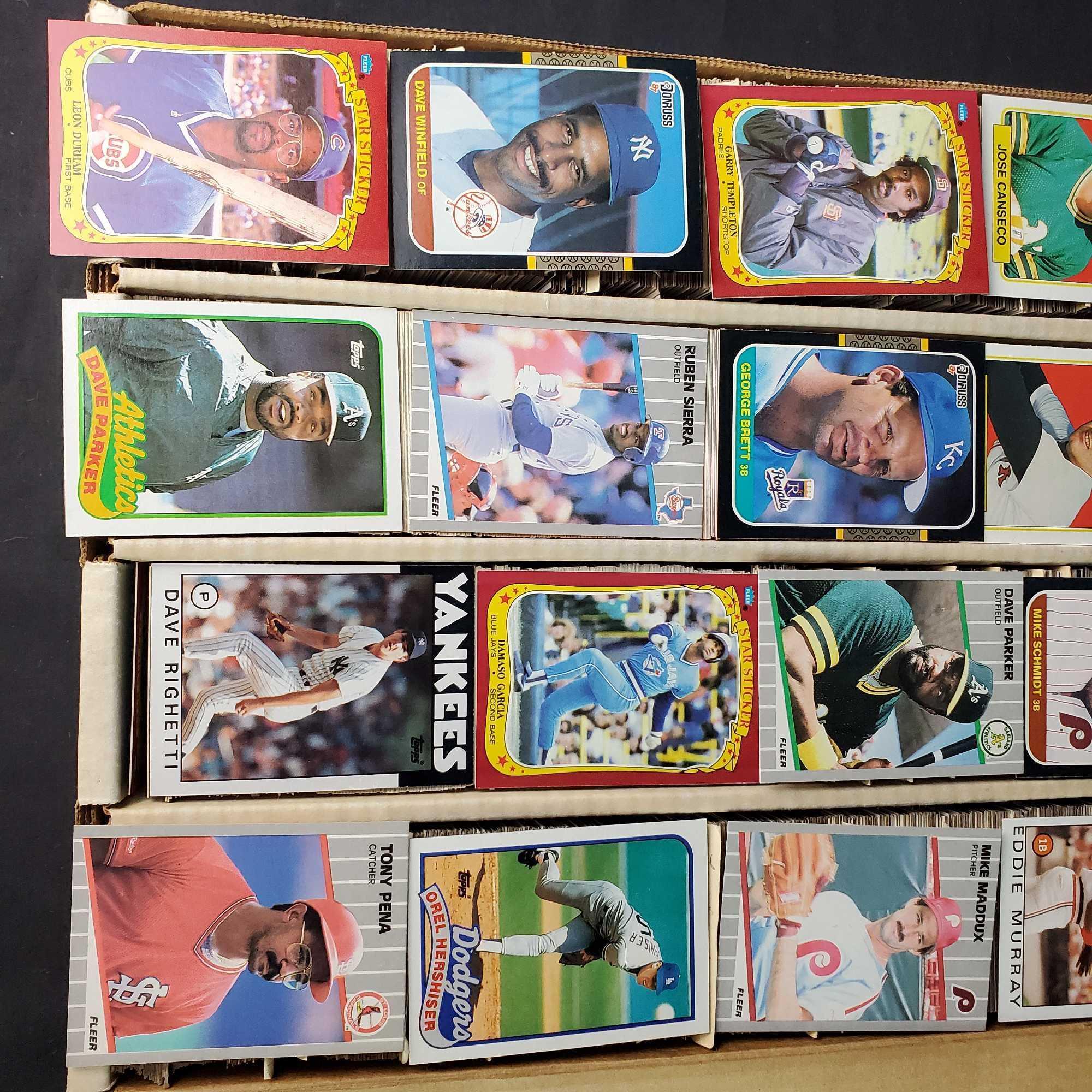 2000 count box 1980s baseball cards Topps Fleer Donruss