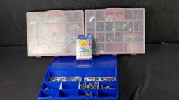 3 compartment cases full of Z Cardz The Game pieces/parts cards dice more