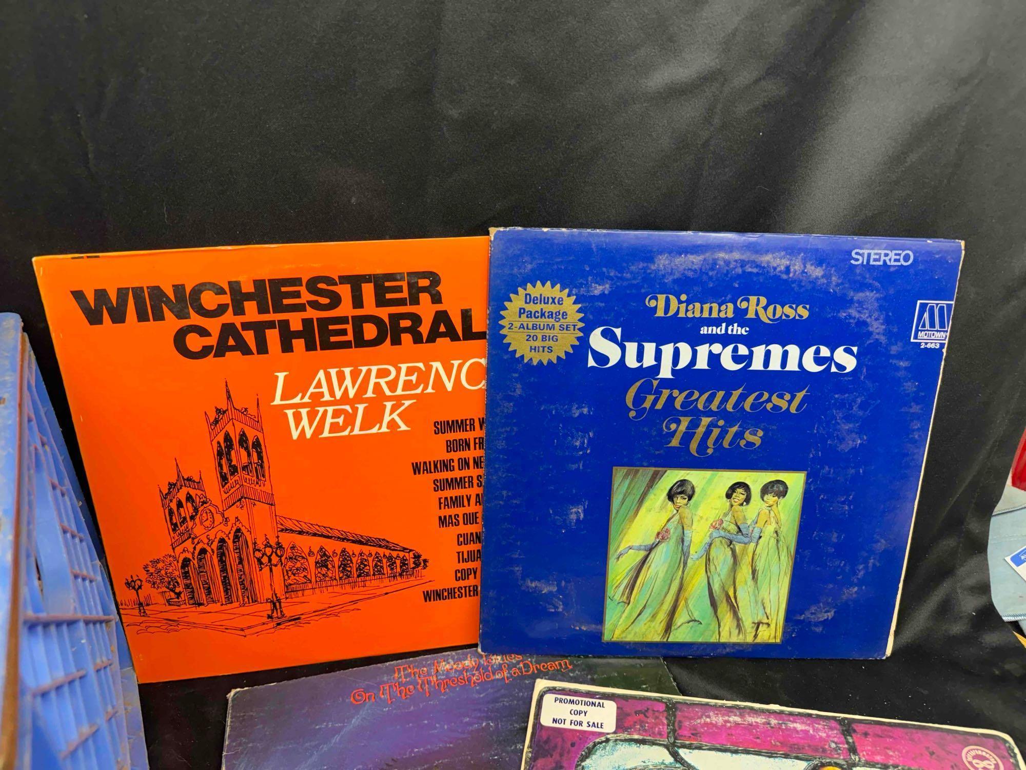 Approximately 60 Vintage Vinyl Records Nat King Cole, Diana Ross, Lawrence Welk more