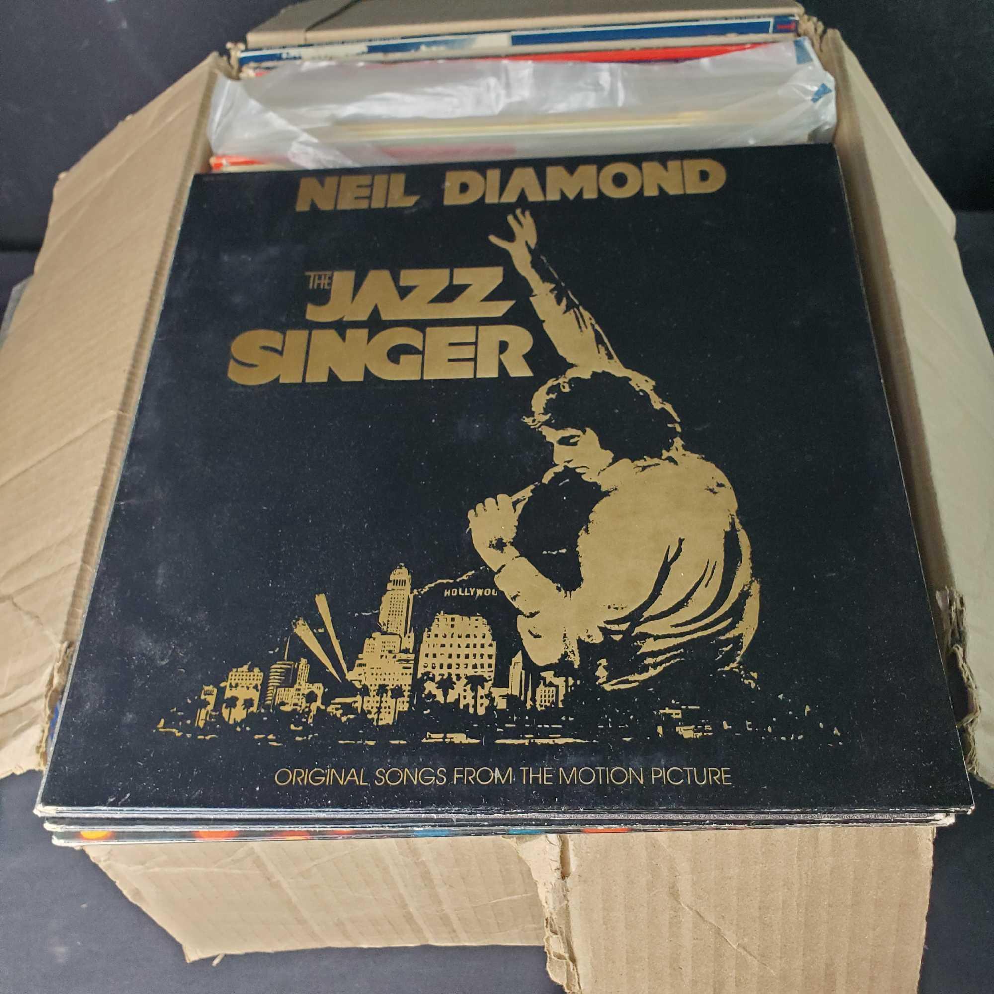 Box of vintage records