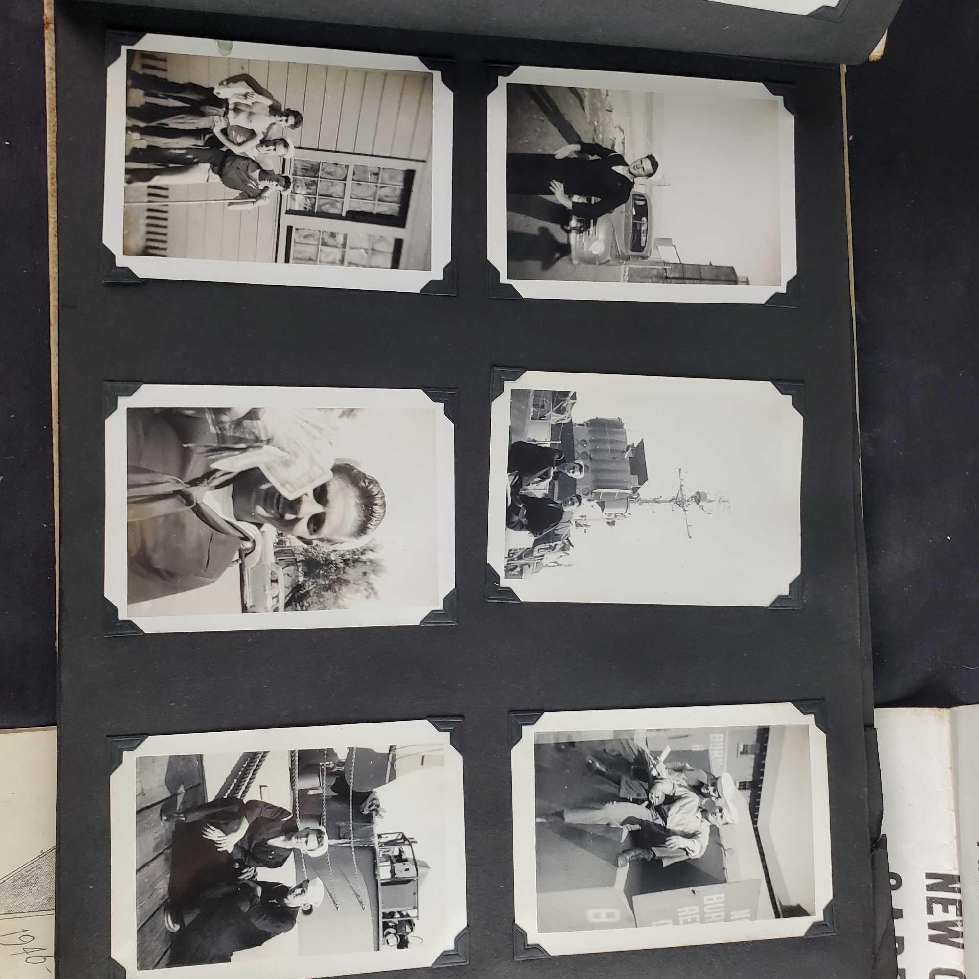 Bin of vintage newspapers calander black and white photos postcards ephemera more
