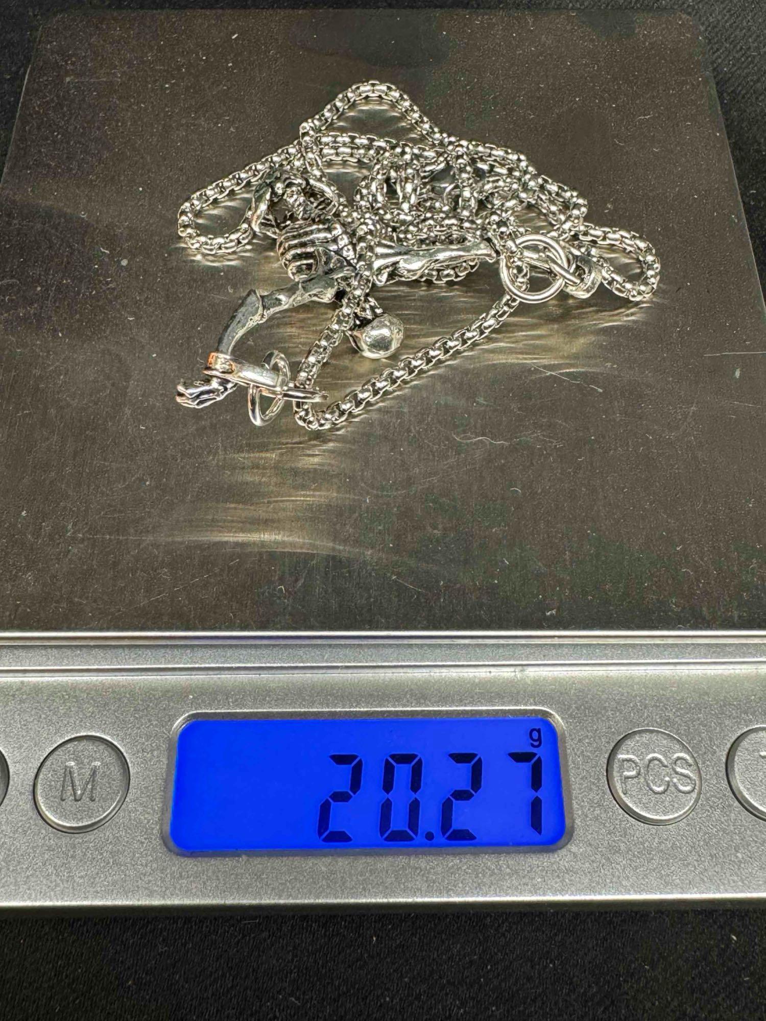 Unique Hanging Skeleton in Shackles Necklace